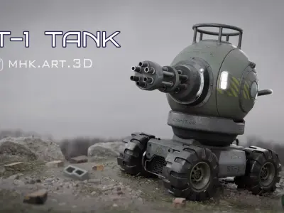 Sci-fi Tank 4K Texture 3D model