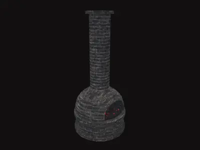 Medieval Chimney Low-poly 3D model