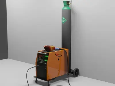MIG Welding Machine Low-poly 3D model