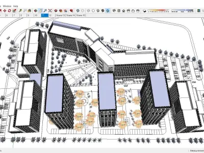 Sketchup Residential Complex 228 3D model