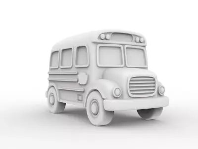 School Bus Piggy Bank 3D Print Model 3D print model