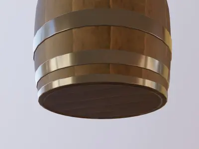 Wooden Barrel 3D model 5