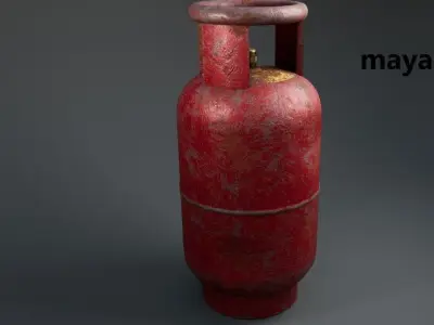 Gas cylinder Low-poly 3D model 4