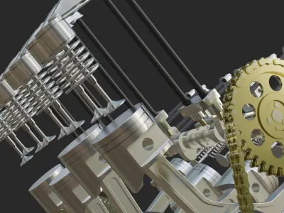 V8 Engine 3D model purchase