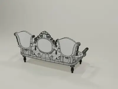 Antique Sofa Low-poly 3D model