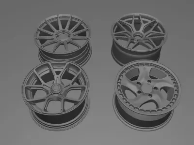 Free Wheels Pack PBR Textures for Vehicles Free 3D model