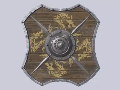 Viking shield Low-poly 3D model 2