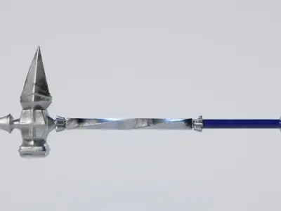 Warpick pair of metal swords with blades Low-poly 3D model