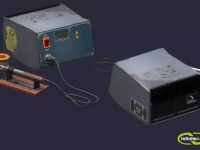 Soldering staition Low-poly 3D model