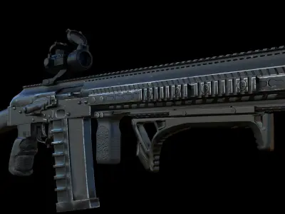 Foregrips three different metal brackets Low-poly 3D model