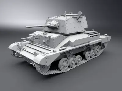 A10 Cruiser Tank scale model 3D print model