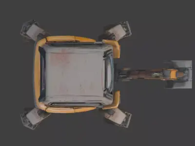 Stylized Chibi Sci-Fi Excavator Walker Scout Low-poly 3D model