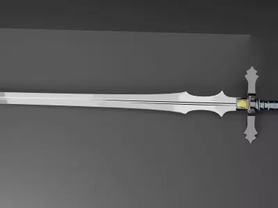 medieval sword 3D model 10