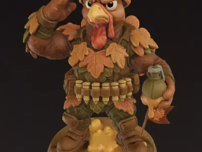Turkey commando printable 3D model