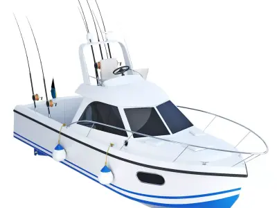Pleasure fishing boat 3D model by kudim