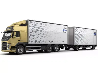 VOLVO FM 6X2 With Trailer 3D model