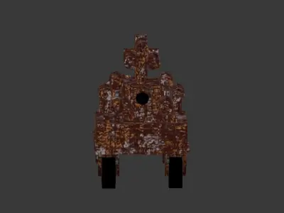 RustedTurrent wooden wagon 3D model