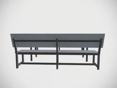 Table Bench Low-poly 3D model