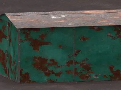 Old rusty metall garage 3D model