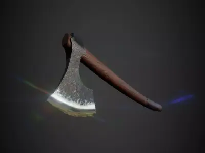 Baltic Viking axe Low-poly 3D model