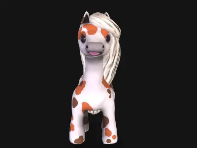 3d model pony polka dot Low-poly 3D model