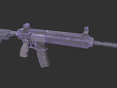 HK 416 Low-poly 3D model
