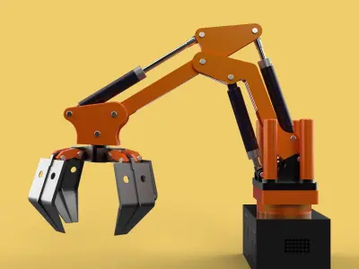 HYDRAULIC PALM OIL FRUIT LOADER GRAB CRANE LIFTING GRABBER JAWS 3D model