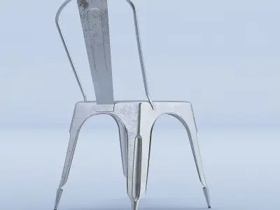 Raw Metal Side Chair 3D model