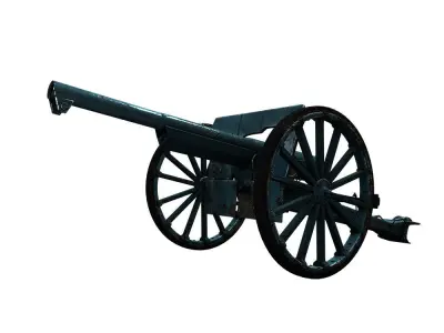 French Cannon based Canon de 75 mle 1897  3D model