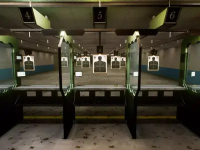 Shooting Range Low-poly 3D model 2