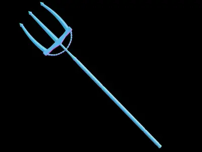 Fantasy Old Trident Low-poly 3D model