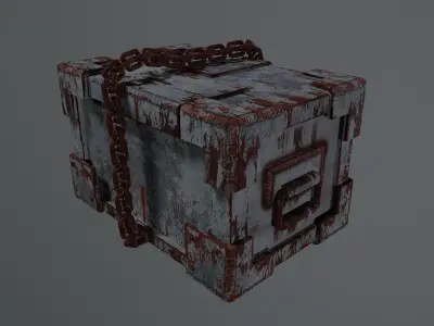 Scrap Metal Ammo Box - Post-Apocalyptic Low-poly 3D model