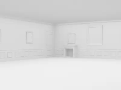 Antique Living Room book school Ancient office old antique 3D model