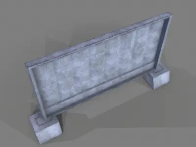 Fence Plate Low-poly 3D model
