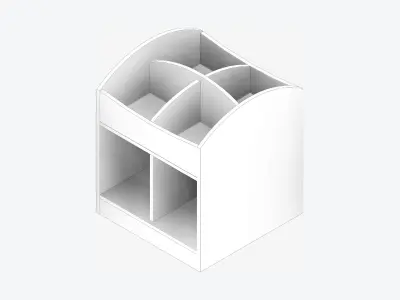 Book Box - Library - Integral - Single Low-poly 3D model