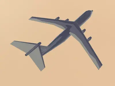 Fictional Military Cargo Plane C-141B Inspired series 3D model