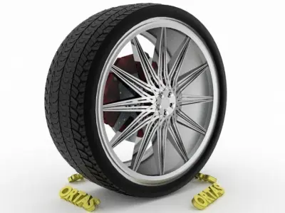 ORTAS CAR WHEEL RIM 123 GAME READY WHEEL RIM TIRE 3D model