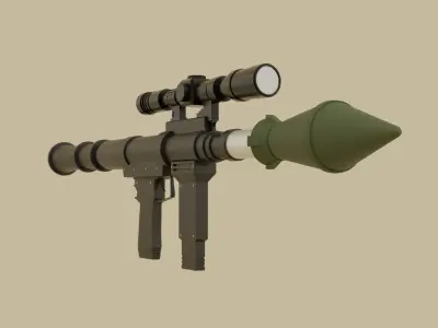 Rocket Launcher with Detailed Texturing Low-poly 3D model