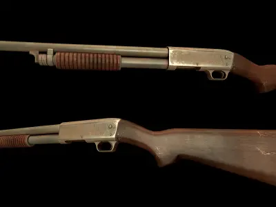 M37 Lowpoly Shotgun Low-poly 3D model