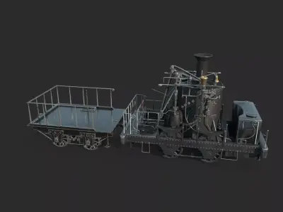 Old style steam locomotive grasshopper 3D model