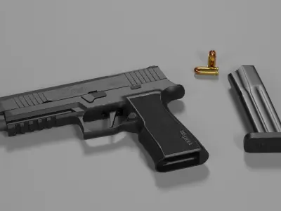 SIG SAUER P320 XTEN - High Poly 3D Handgun Model 3D model