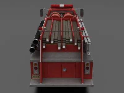 F-Series F-800 FireTruck 1995 Low-poly 3D model