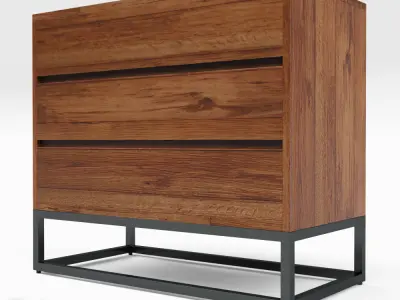 Logan Industrial 3-drawer Dresser by West Elm 3D model