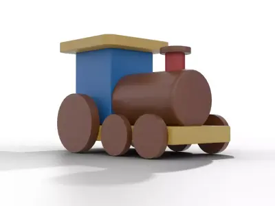  Toy Train 3D - Low Poly - Animation - Game - Decoration Low-poly 3D model