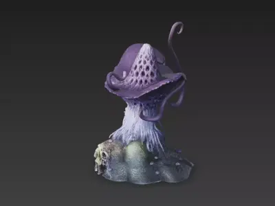 Eldritch Alien Mushroom with Skull  4K PBR High-Poly 3D model