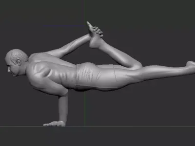 yoga pose with face 3D print model