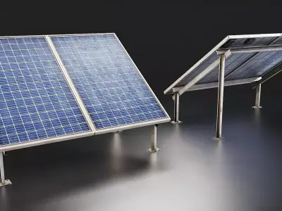 Solar Panel Array 3D Model Low-poly 3D model