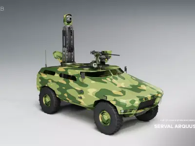 Serval Arquus VBMR-L Pop-Up LiDAR  Remote Weapon Station 3D model