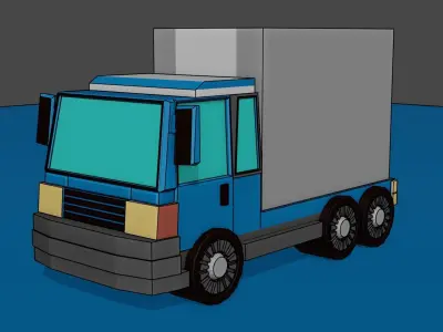 Truck or lorry for free  Low-poly 3D model