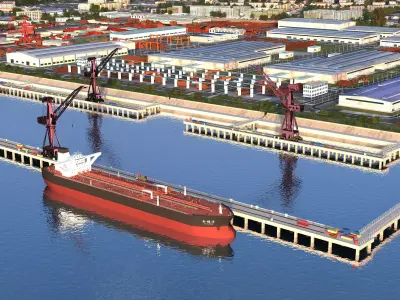 Shipyard Harbor  Low-poly 3D model